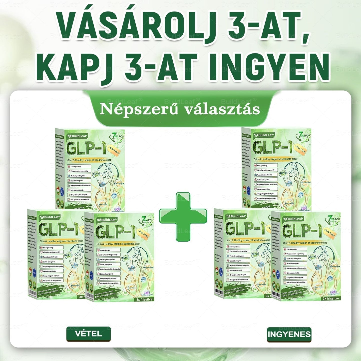𝖡𝗎𝗂𝗅𝖽𝐿𝑒𝑎𝑓® GLP-1 8 az 1-ben Fit & Vital Szájon át szedhető oldat – Napi egyszer, 7 nap alatt látható változás / Elhízás, szív- és érrendszeri egészség, cukorbetegség, alvási apnoe, bélrendszer egészsége, ízületi problémák és még sok más esetén.🧪